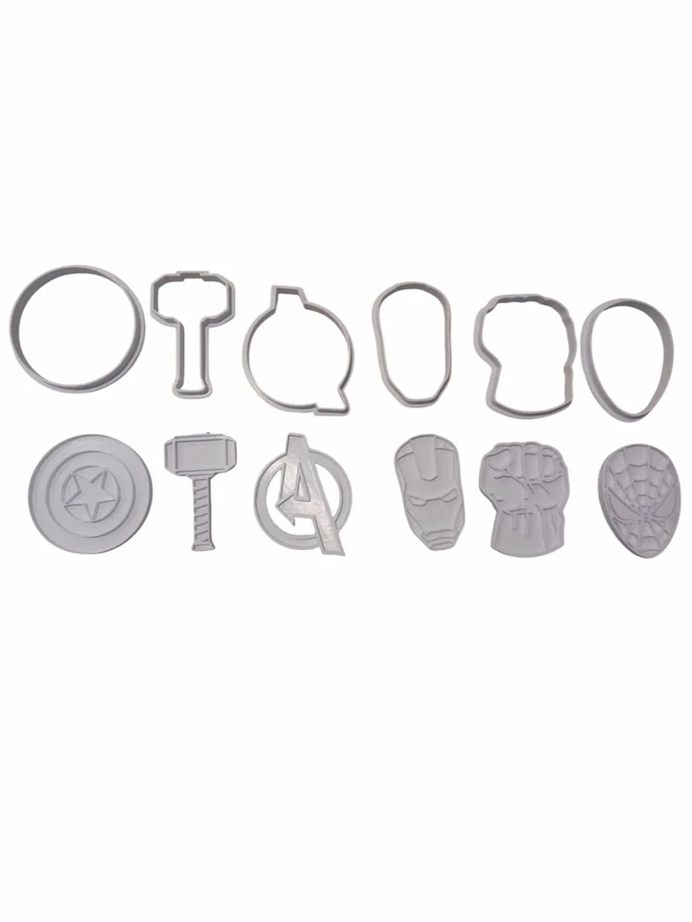 Avengers Cookie Cutter & Stamp Set — 3D Printed Marvel Baking Tools